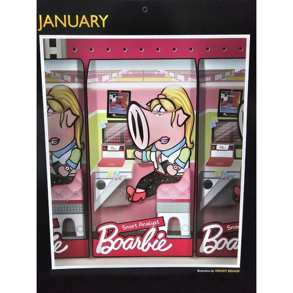 CISCO SNORT Calendar 2024 Snort Pig Hock'Em Sock'Em Pigbots Funny Wall Calendar - Picture 3 of 12